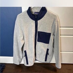 Patagonia Gray Fleece Jacket with Navy Accents